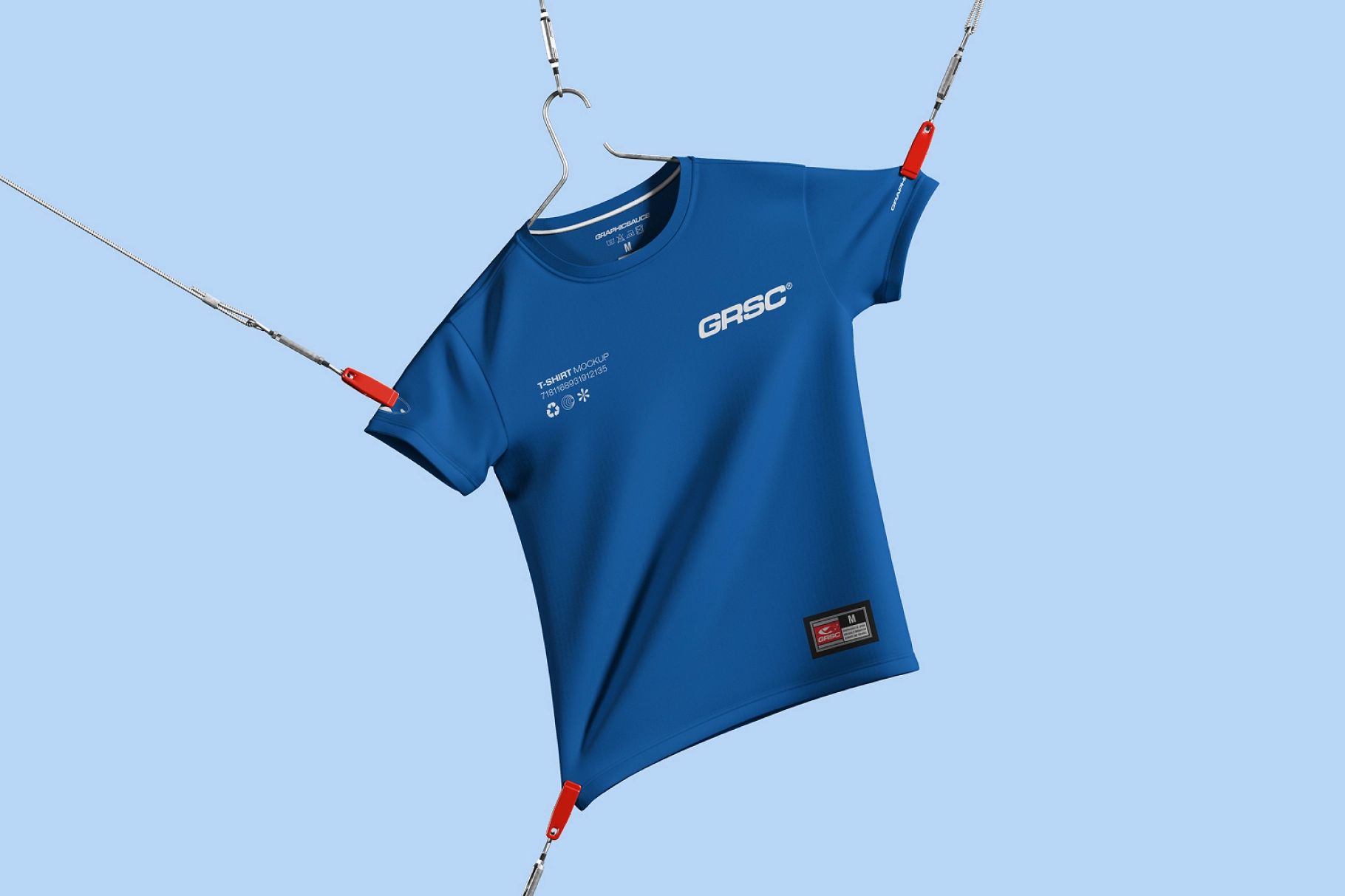 Flying Hanging T-Shirt Mockup