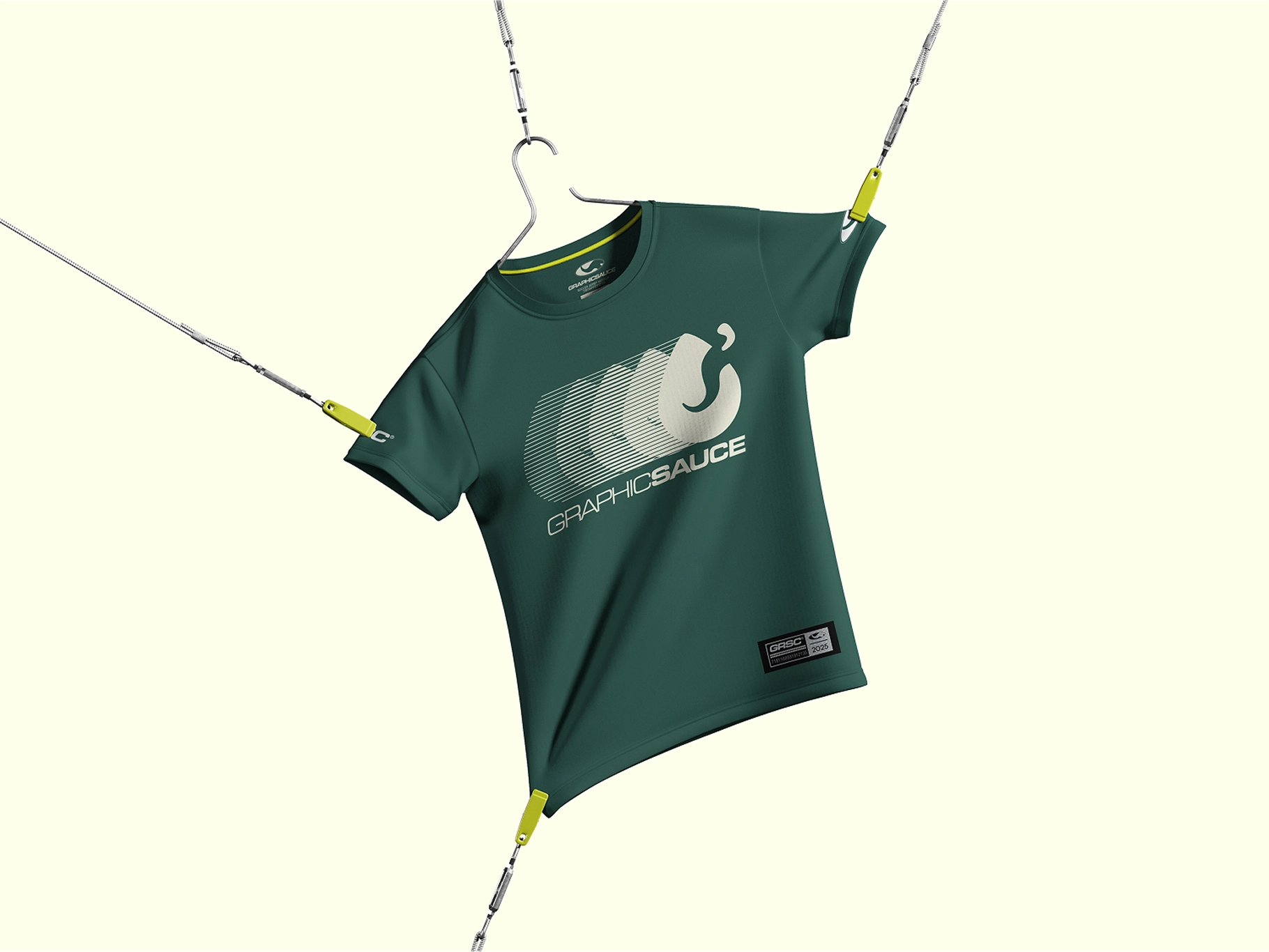 Flying Hanging T-Shirt Mockup