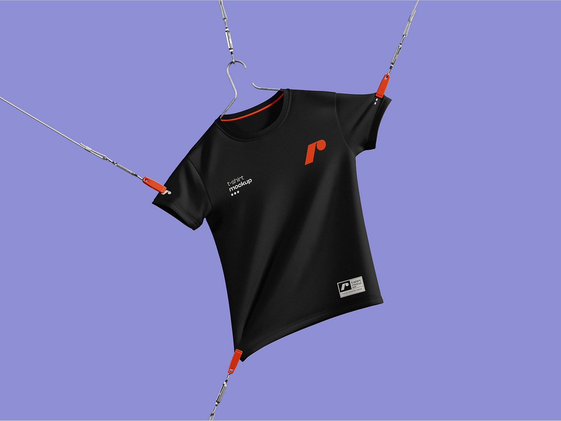 Flying Hanging T-Shirt Mockup