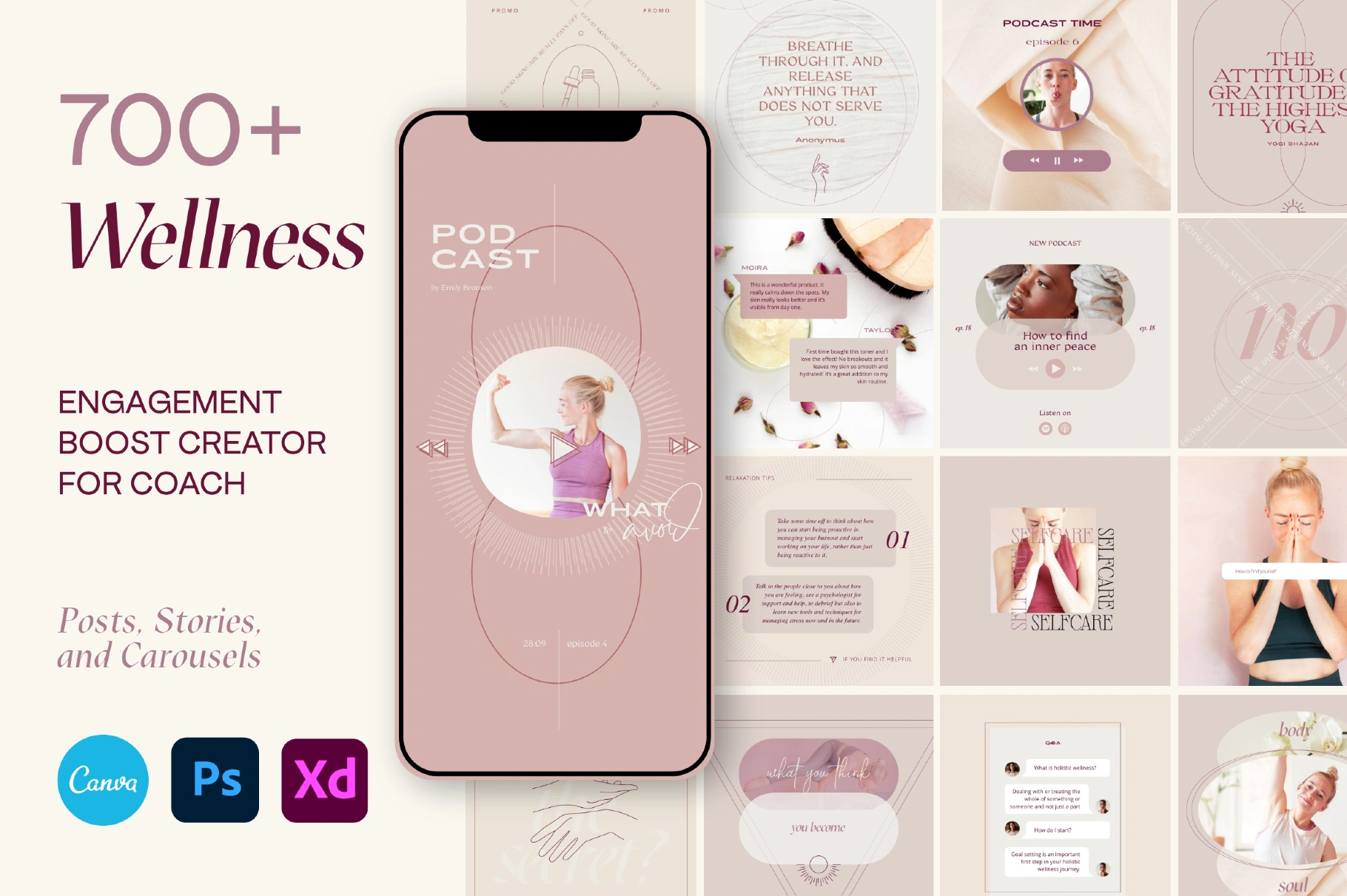 Wellness Social Media Kit CANVA PS