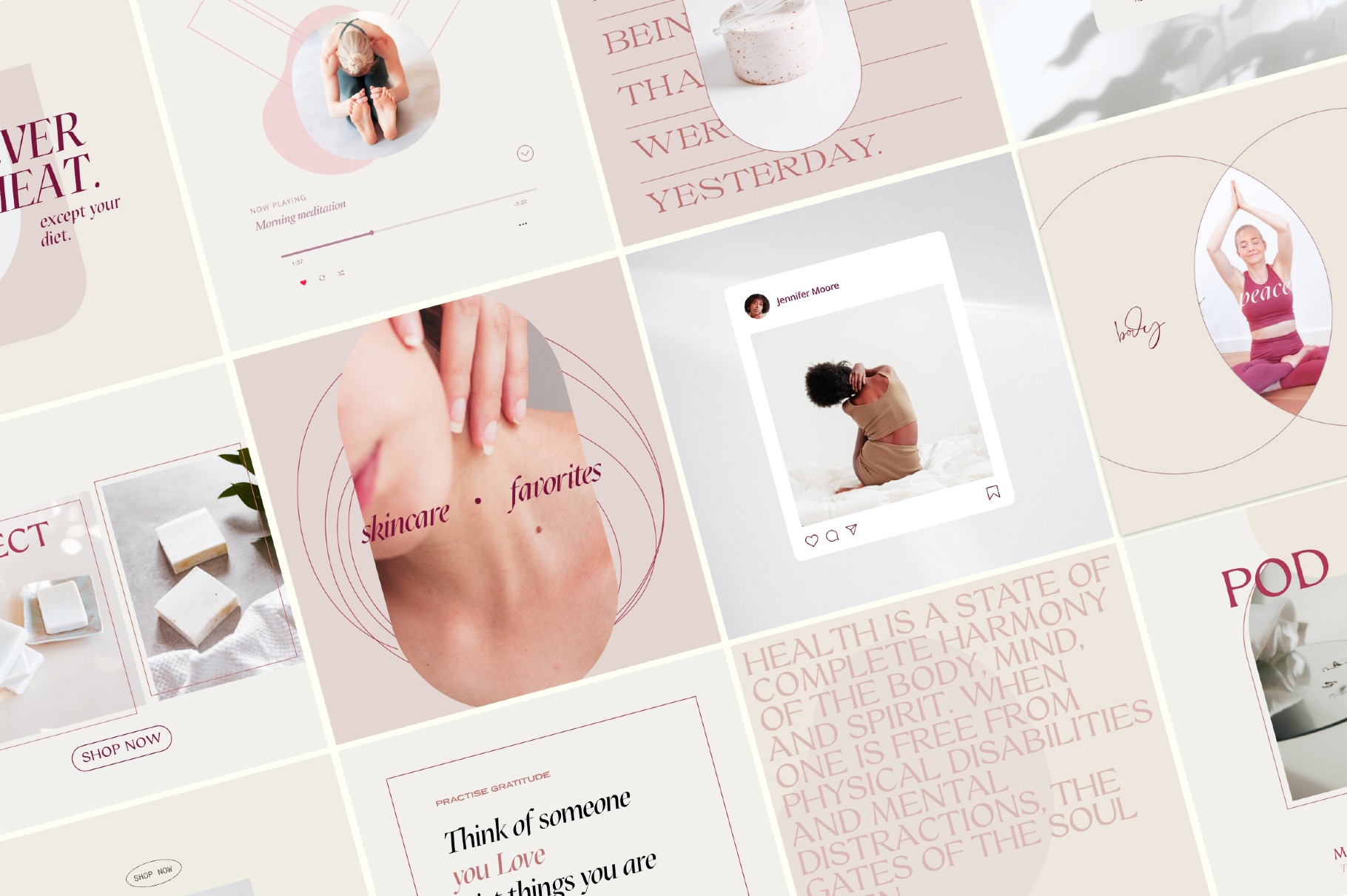 Wellness Social Media Kit CANVA PS