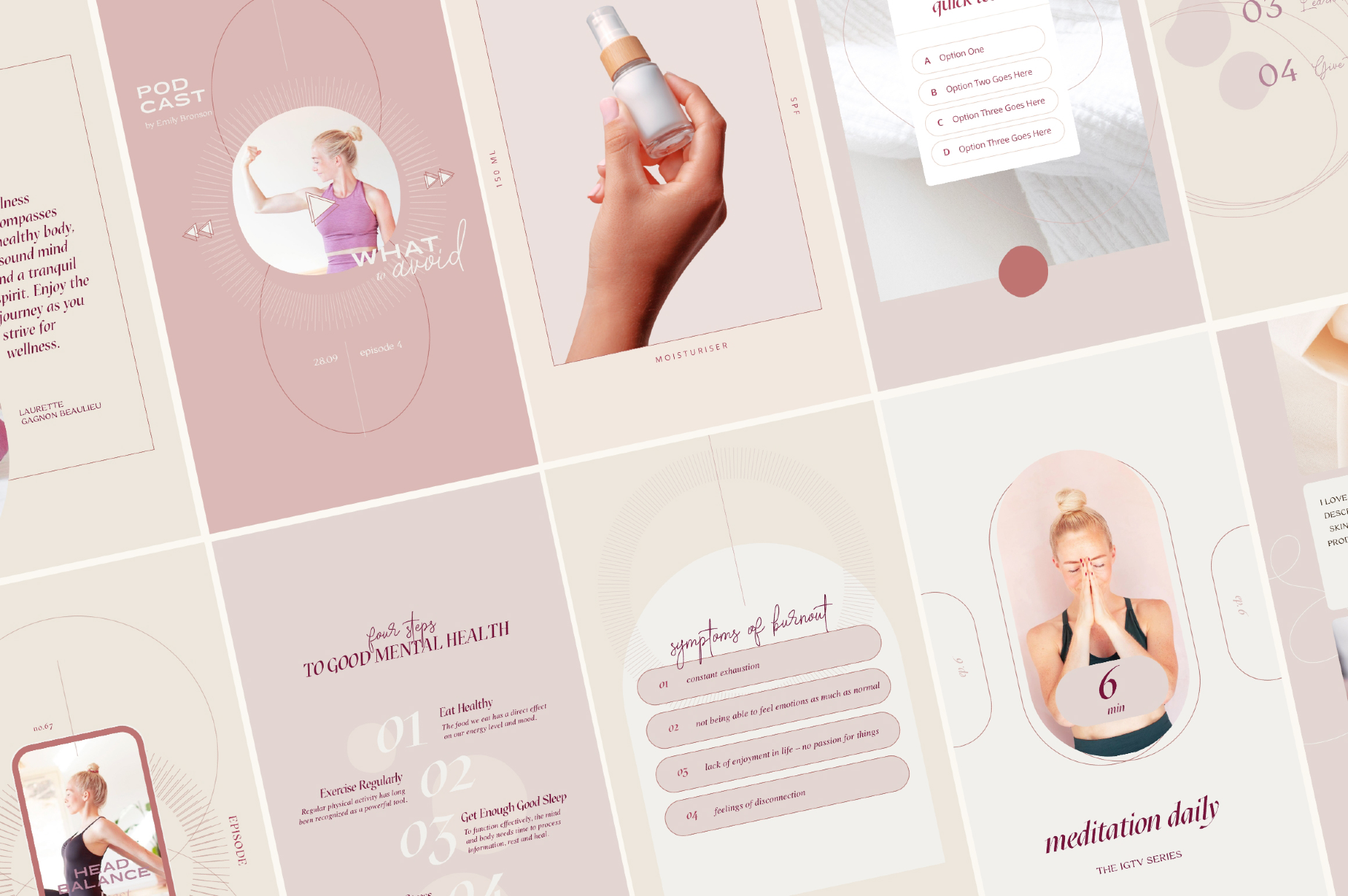 Wellness Social Media Kit CANVA PS