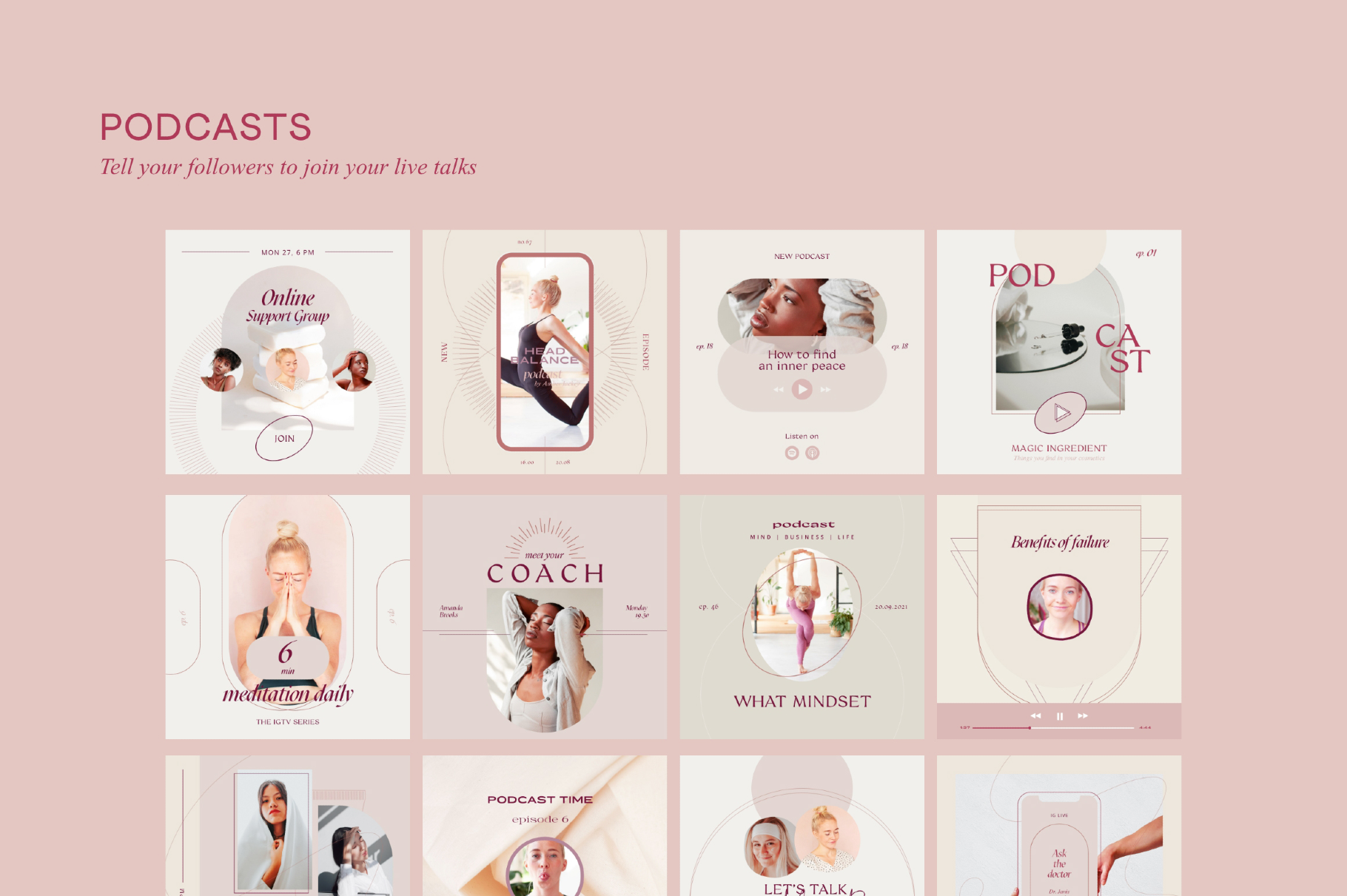 Wellness Social Media Kit CANVA PS