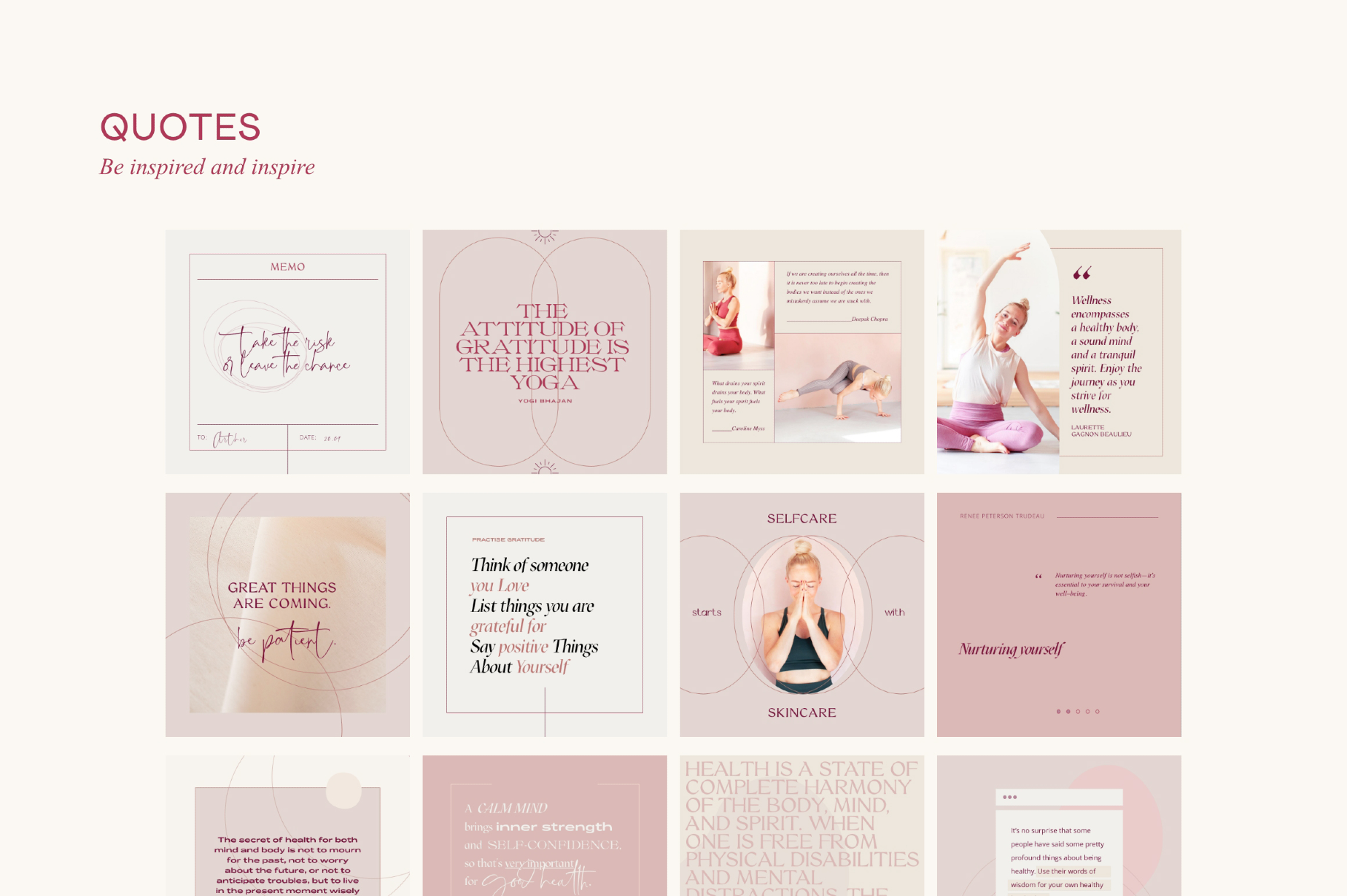 Wellness Social Media Kit CANVA PS