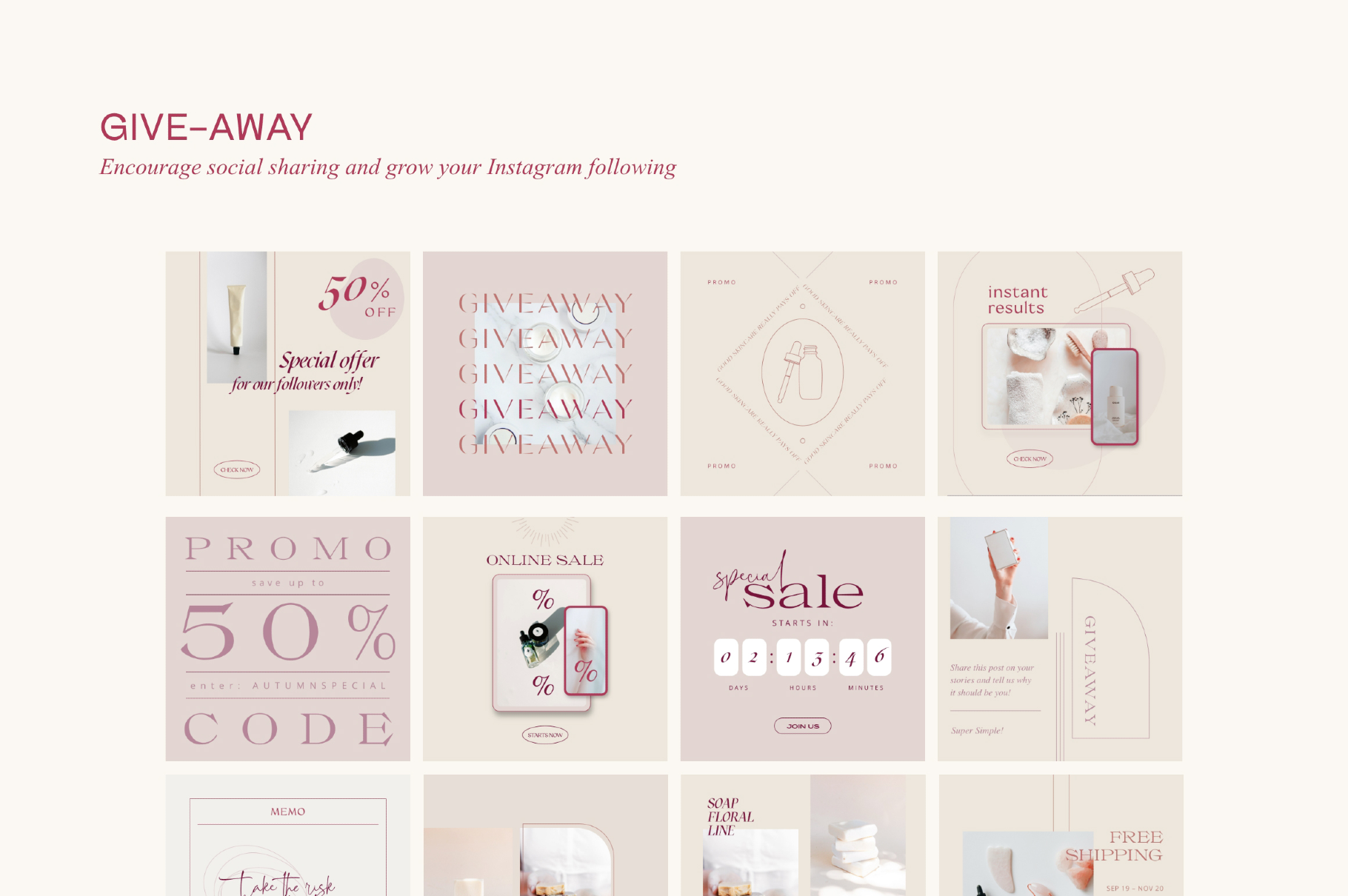 Wellness Social Media Kit CANVA PS