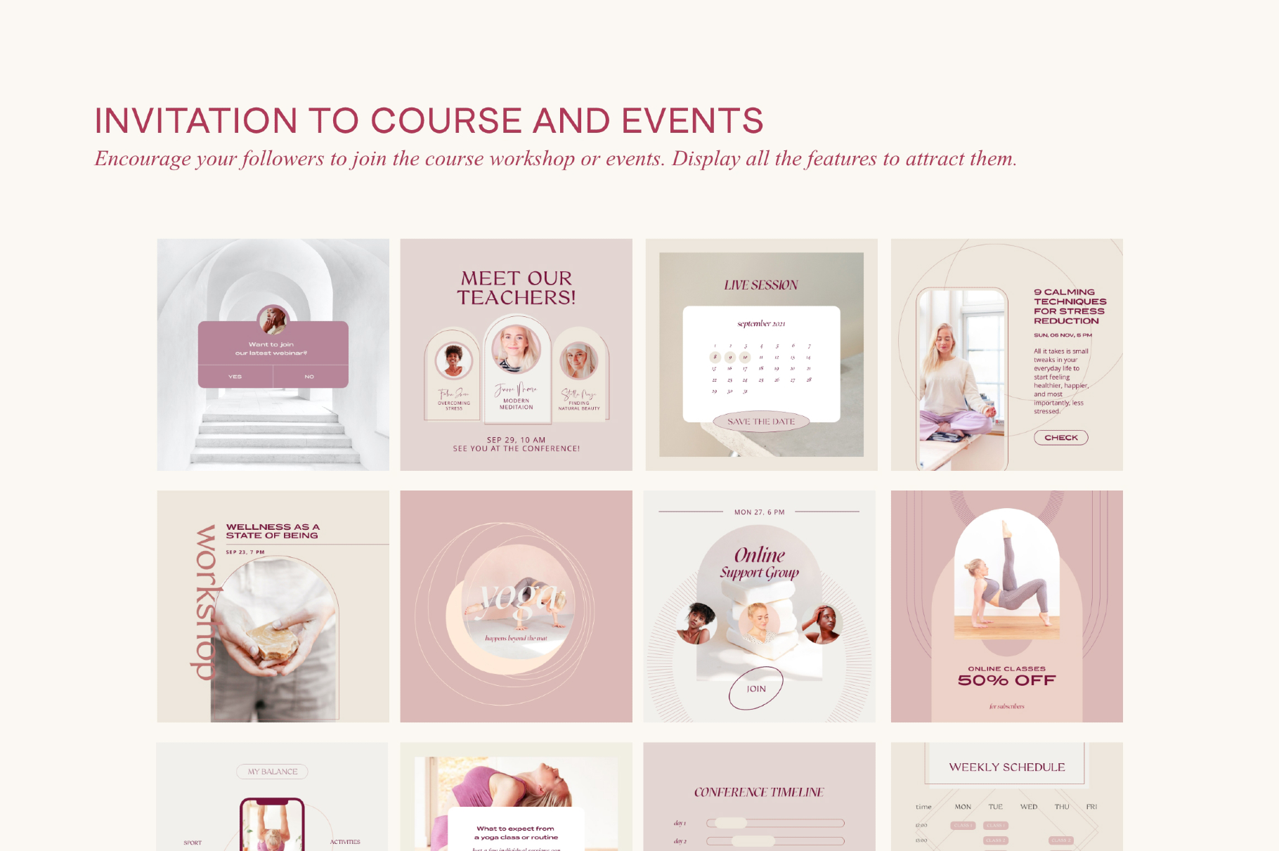Wellness Social Media Kit CANVA PS