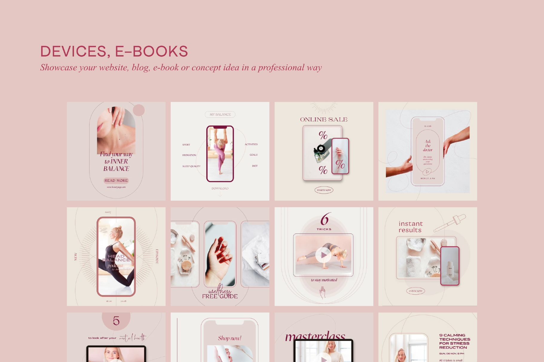 Wellness Social Media Kit CANVA PS