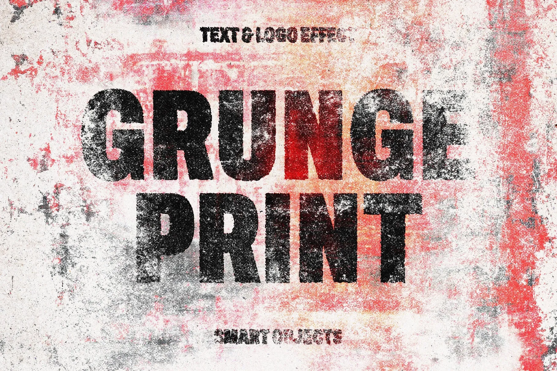 Grunge Print Text & Logo Effect