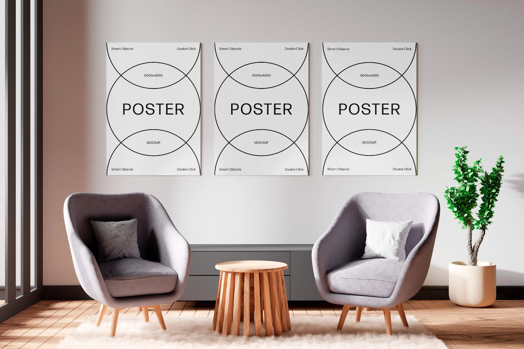 Scandinavian Lounge Poster Mockup