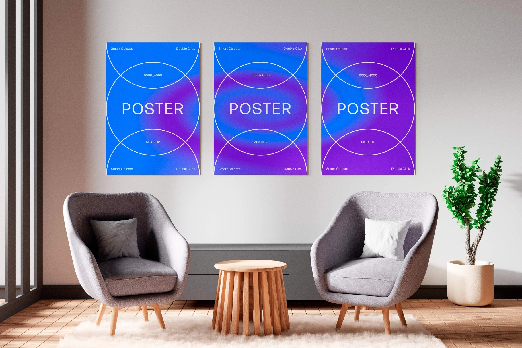 Scandinavian Lounge Poster Mockup
