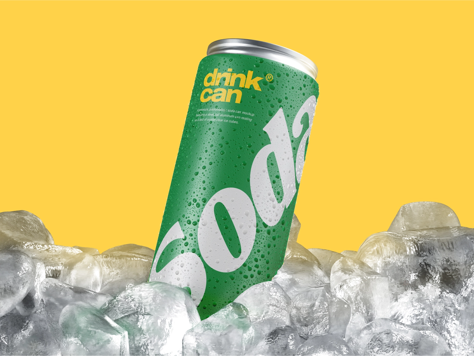 Iced Soda Can Mockup