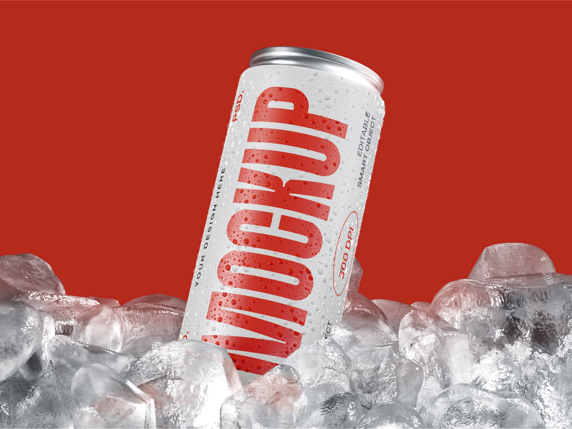 Iced Soda Can Mockup