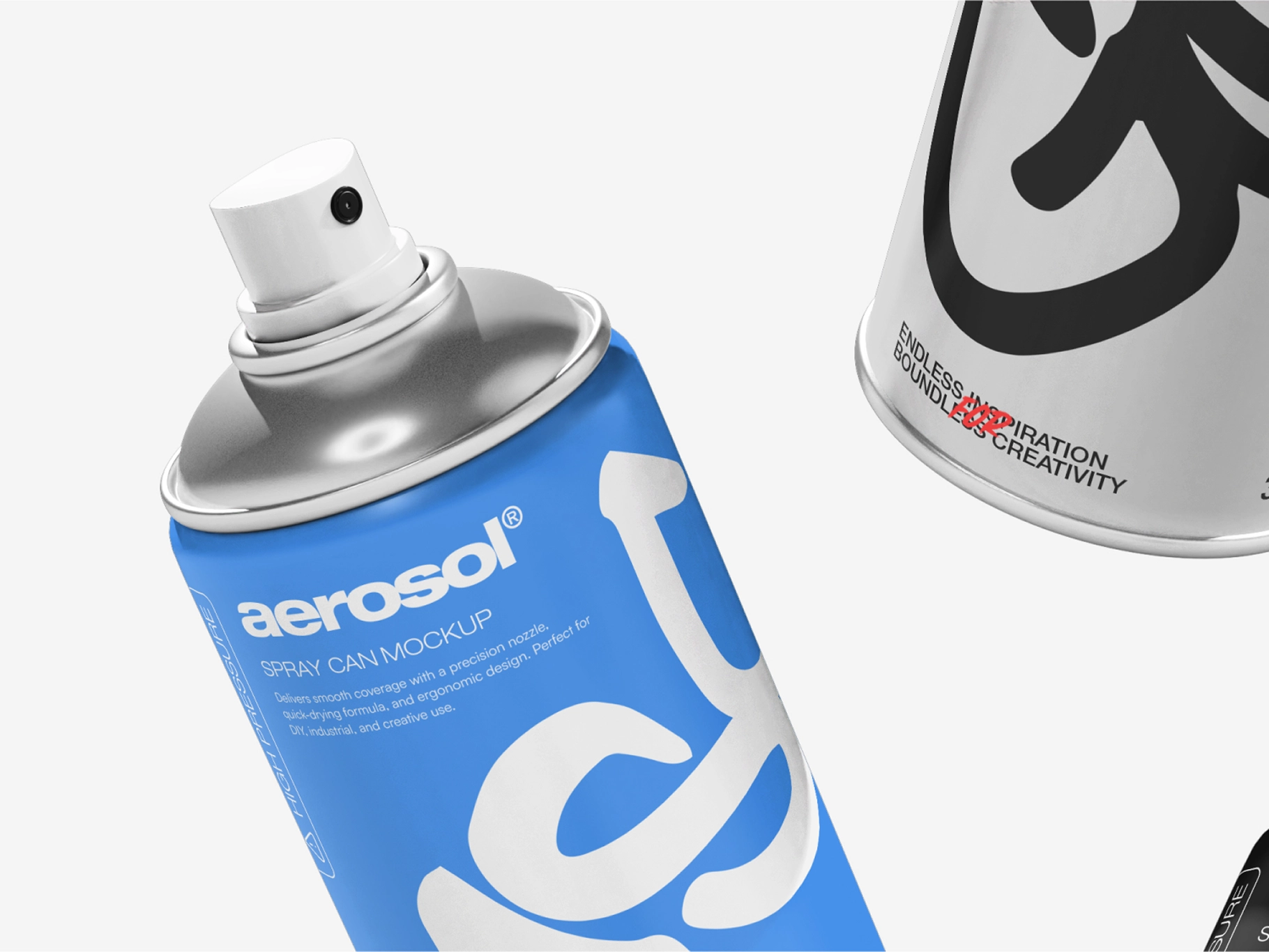 Spray Can Mockup Flying View