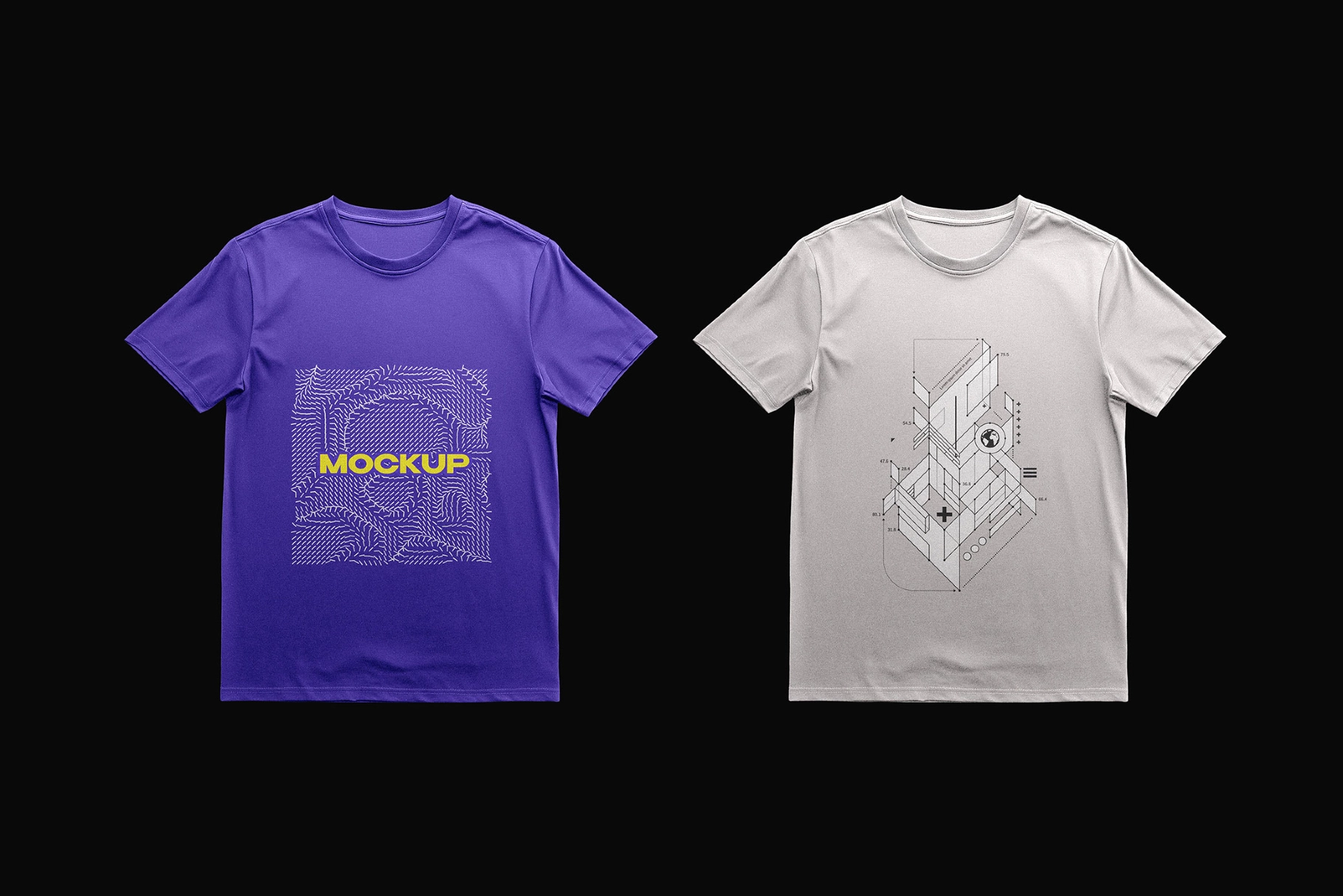 Isolated Round Neck T-Shirt Mockup
