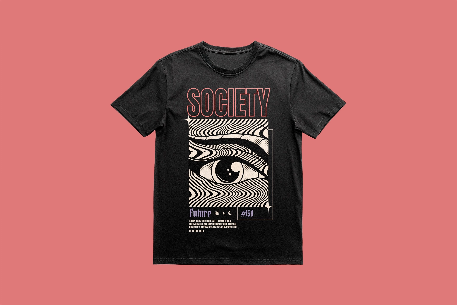 Isolated Round Neck T-Shirt Mockup