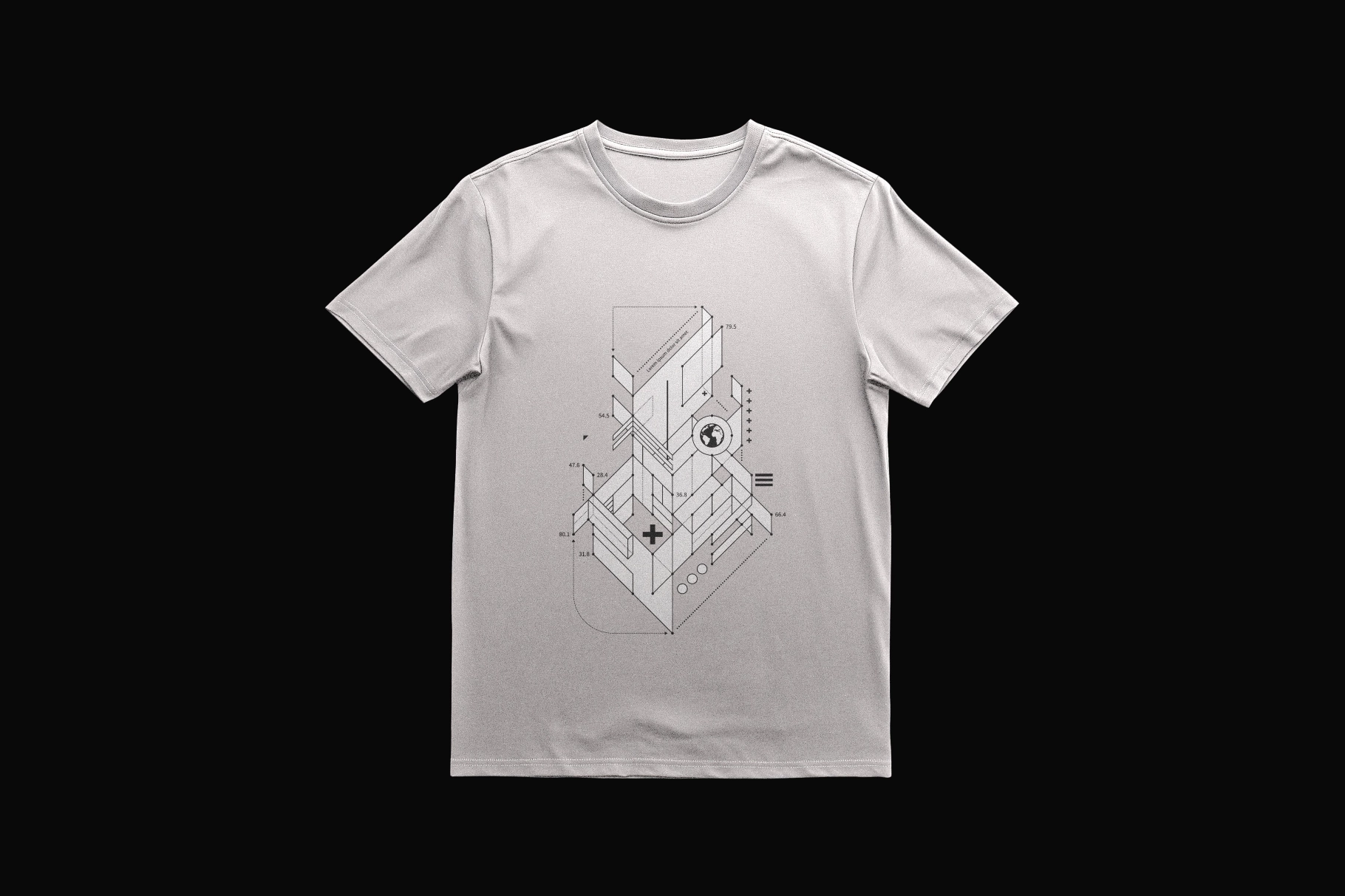 Isolated Round Neck T-Shirt Mockup