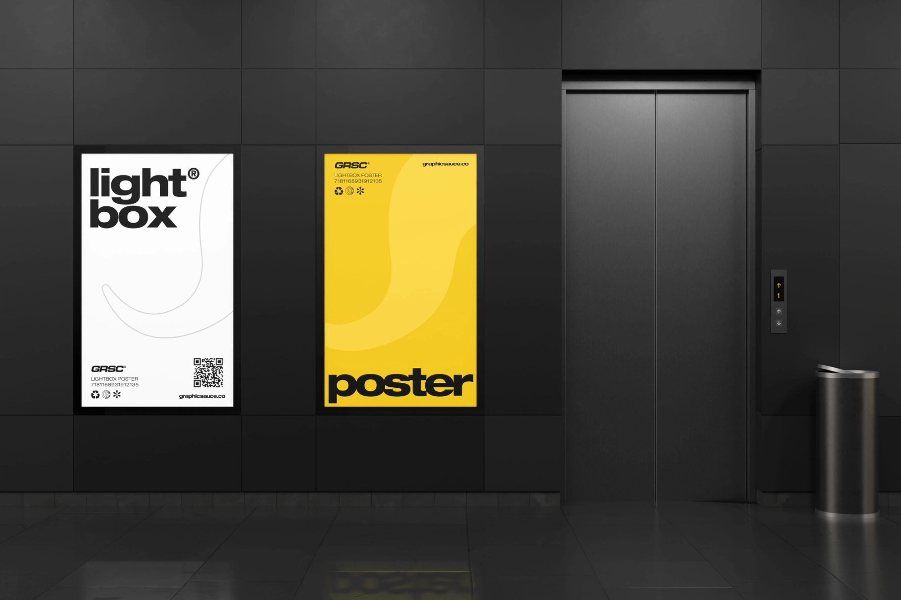 LED Poster Display Mockup Front View