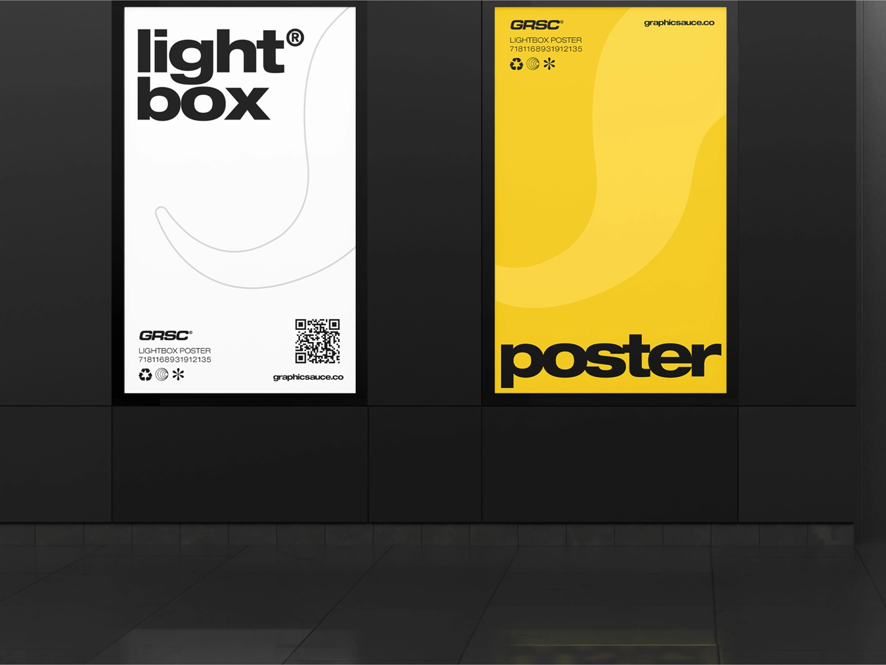 LED Poster Display Mockup Front View