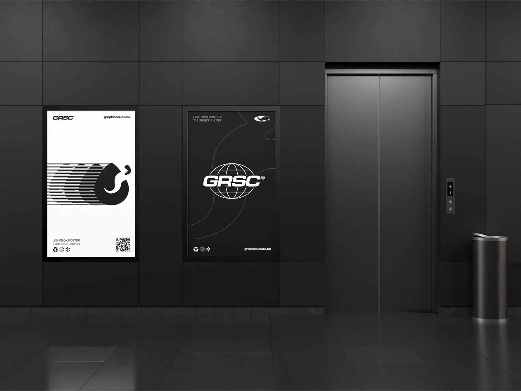 LED Poster Display Mockup Front View