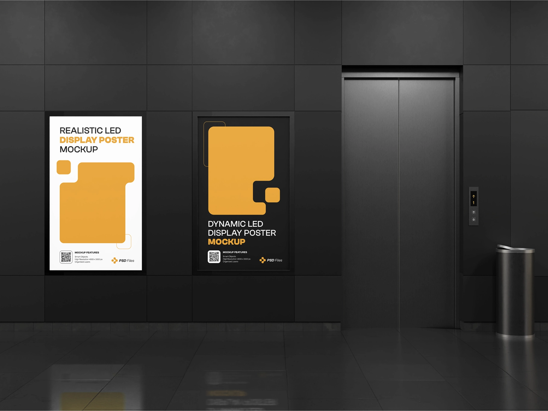 LED Poster Display Mockup Front View