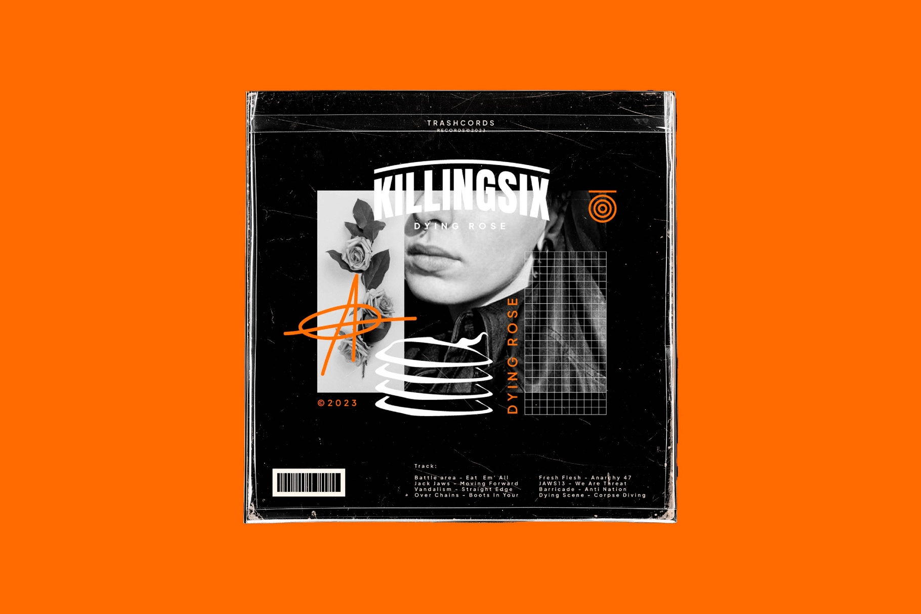 Vinyl Cover Mockup with Plastic Sleeve