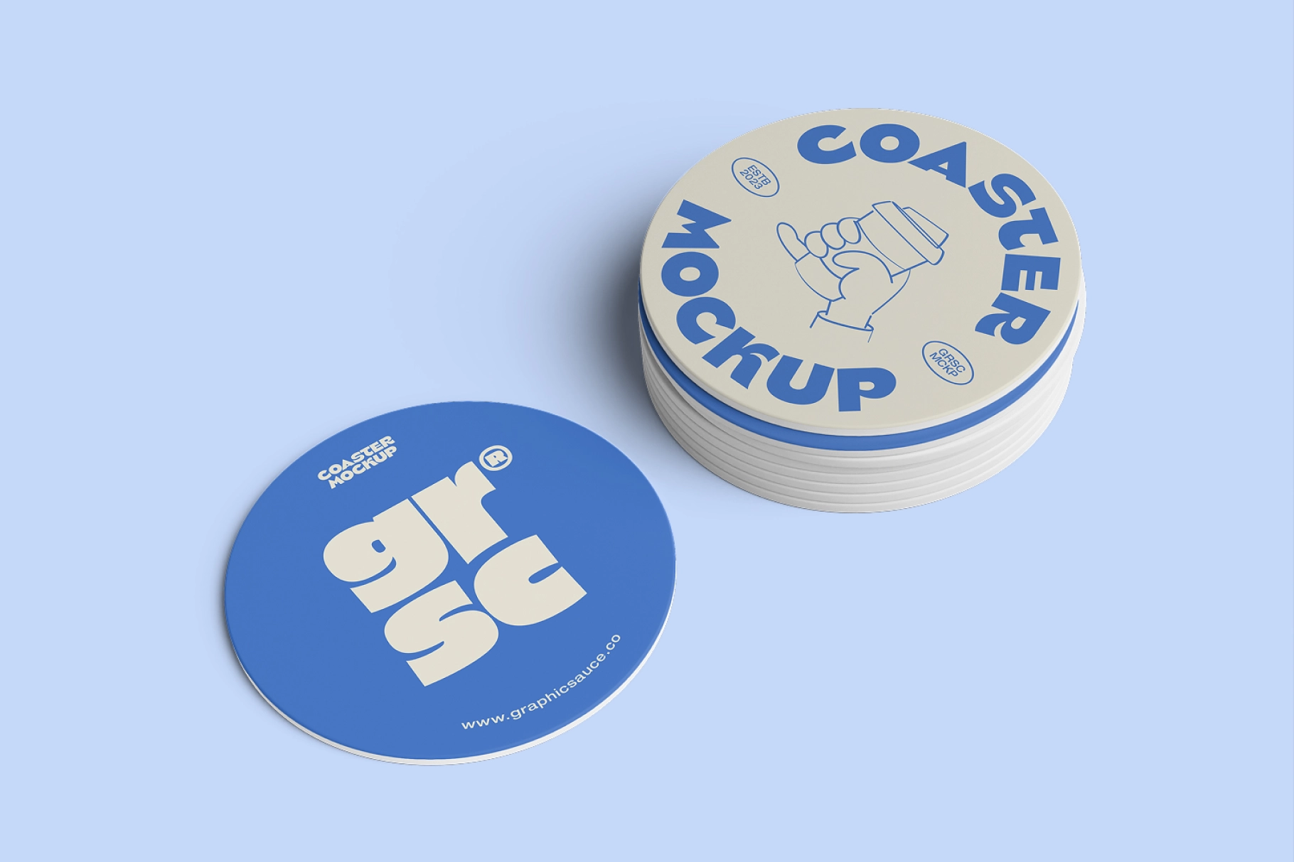Round Coaster Mockup Isometric