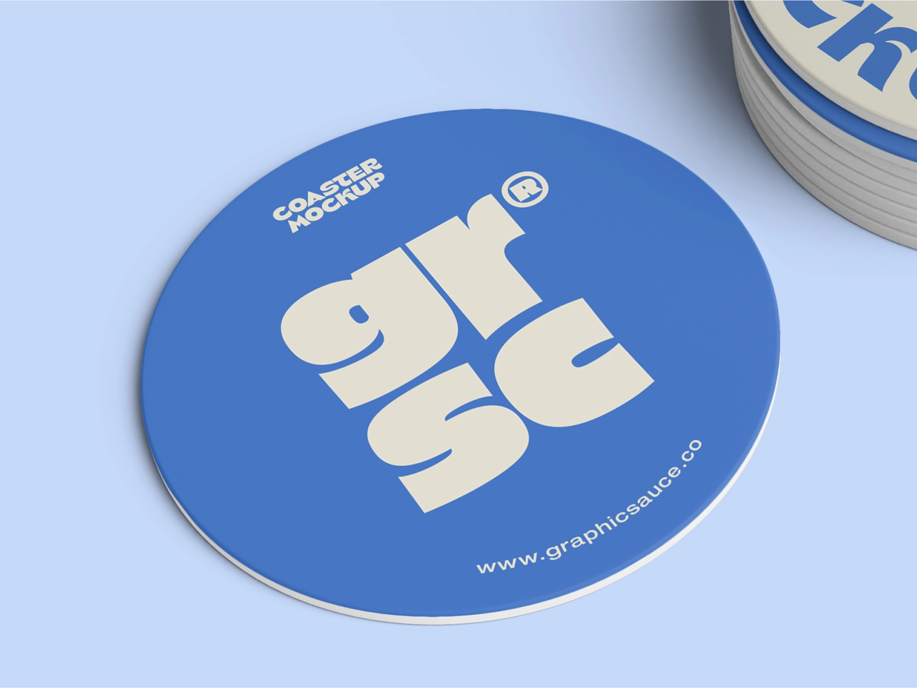 Round Coaster Mockup Isometric
