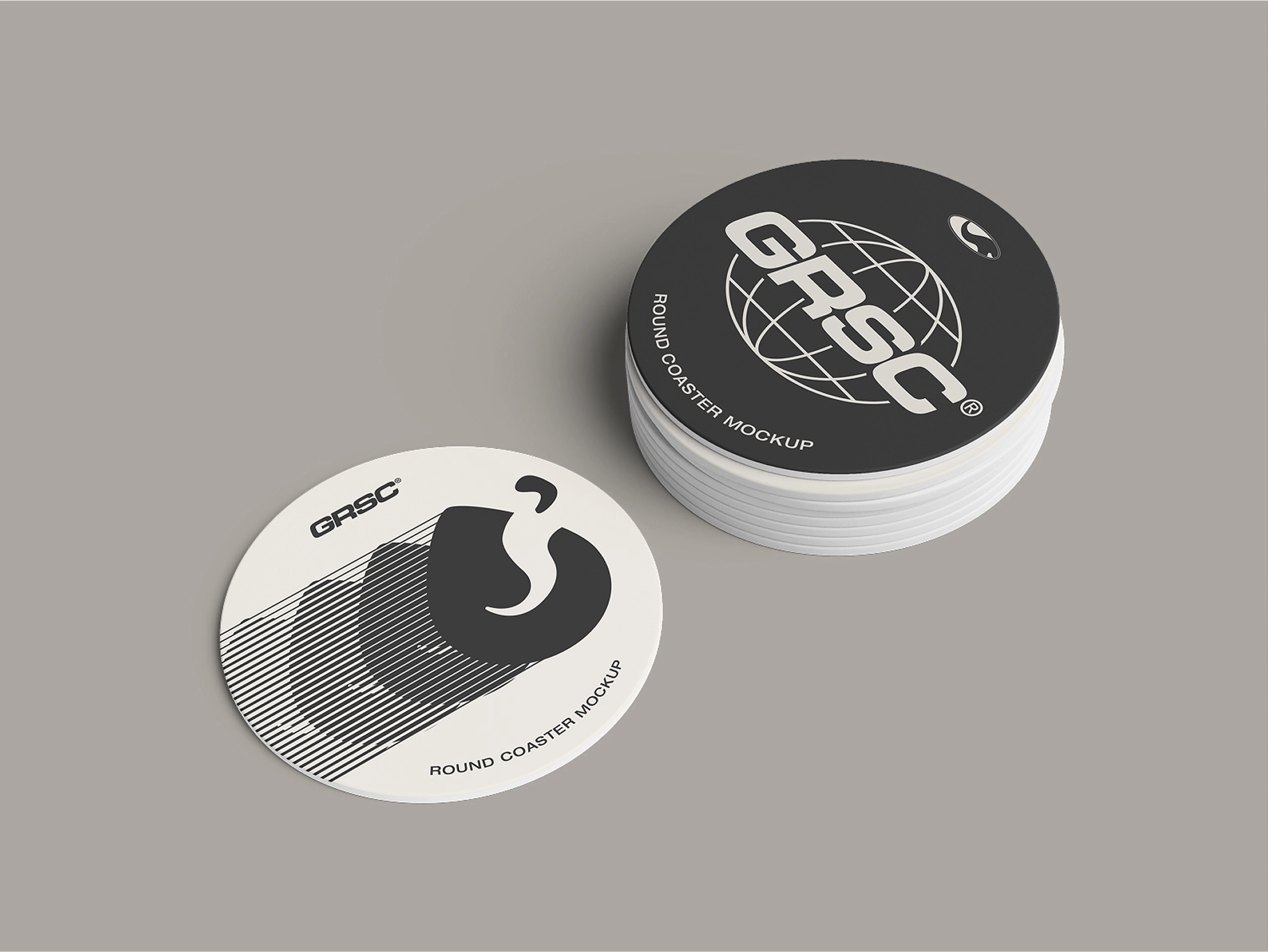 Round Coaster Mockup Isometric