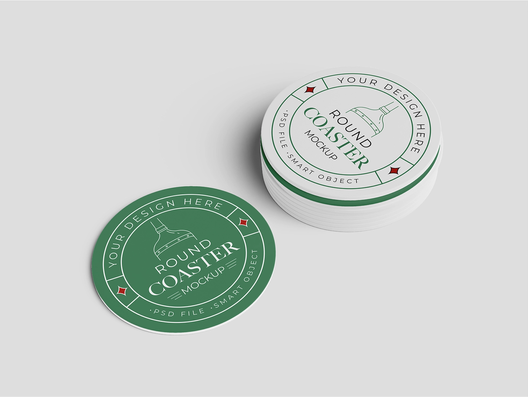 Round Coaster Mockup Isometric