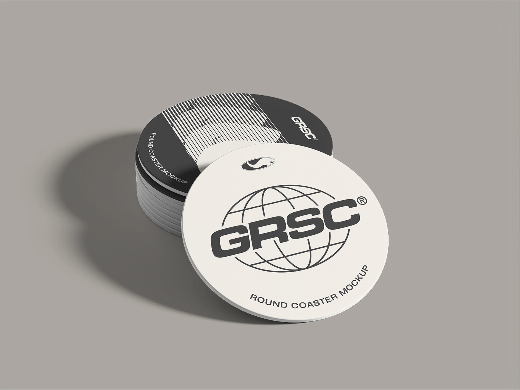 Round Coaster Mockup Half Side View
