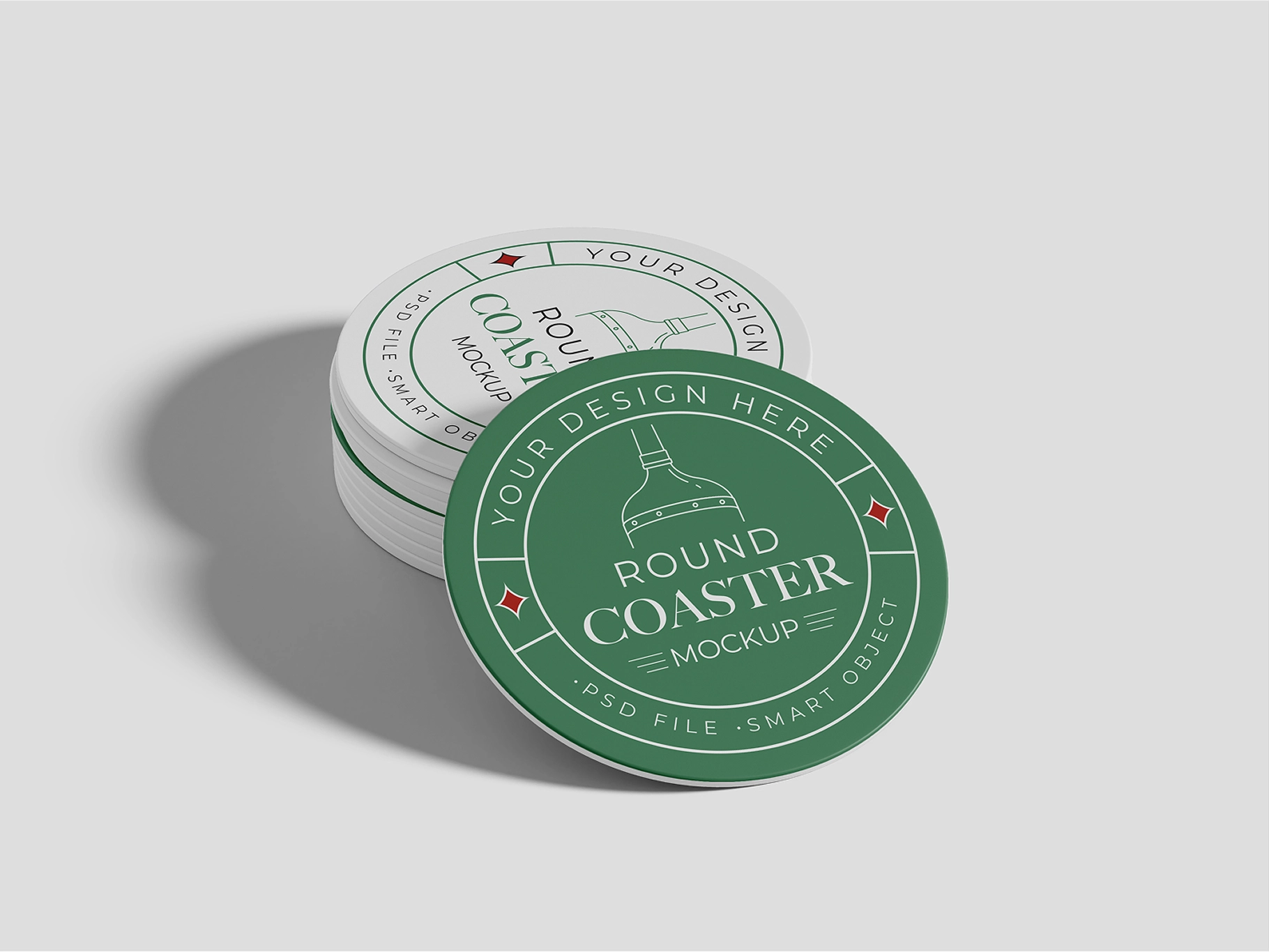Round Coaster Mockup Half Side View
