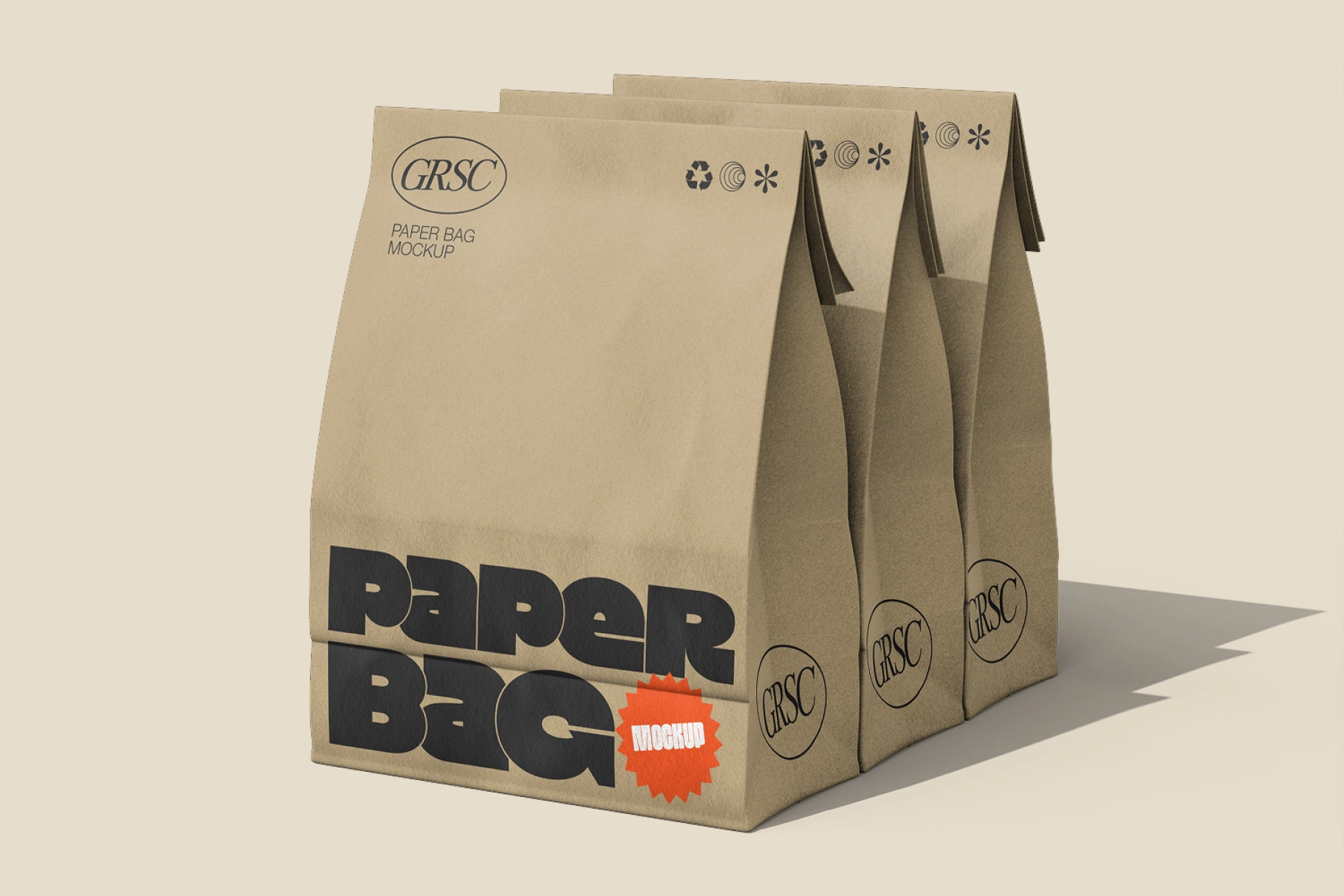 Food Paper Bag Mockup Half Side View