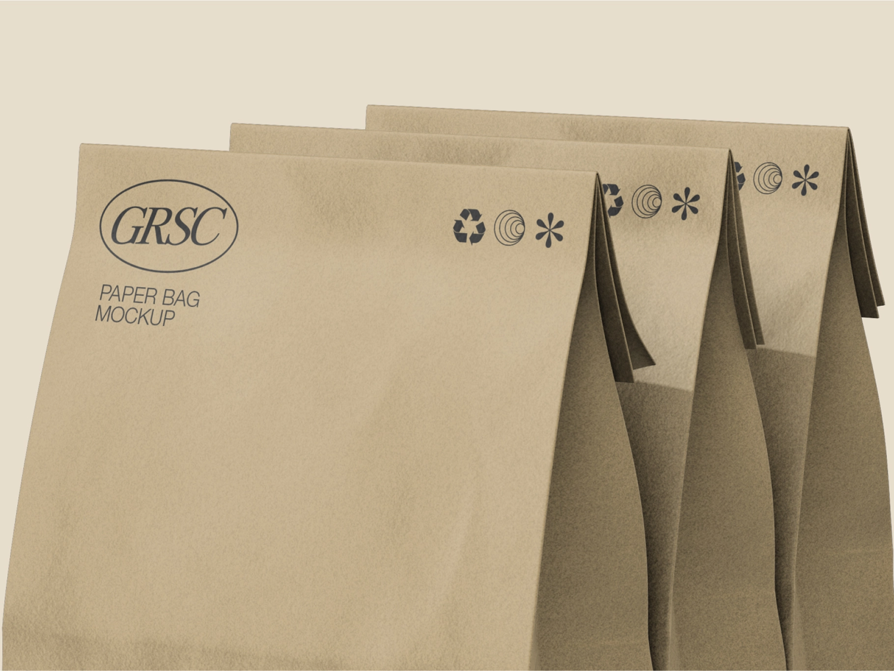 Food Paper Bag Mockup Half Side View