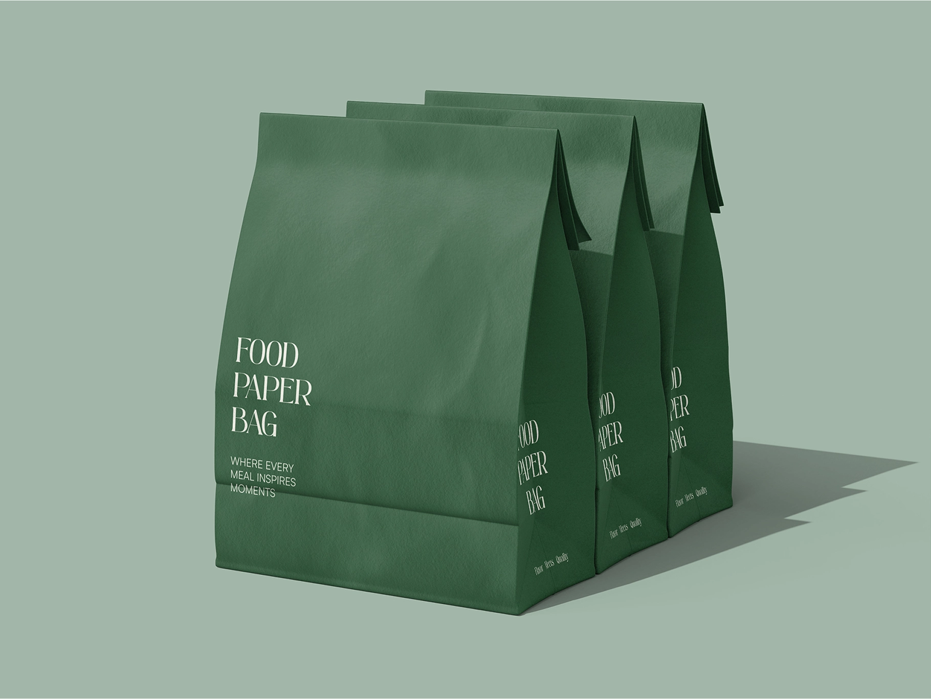 Food Paper Bag Mockup Half Side View