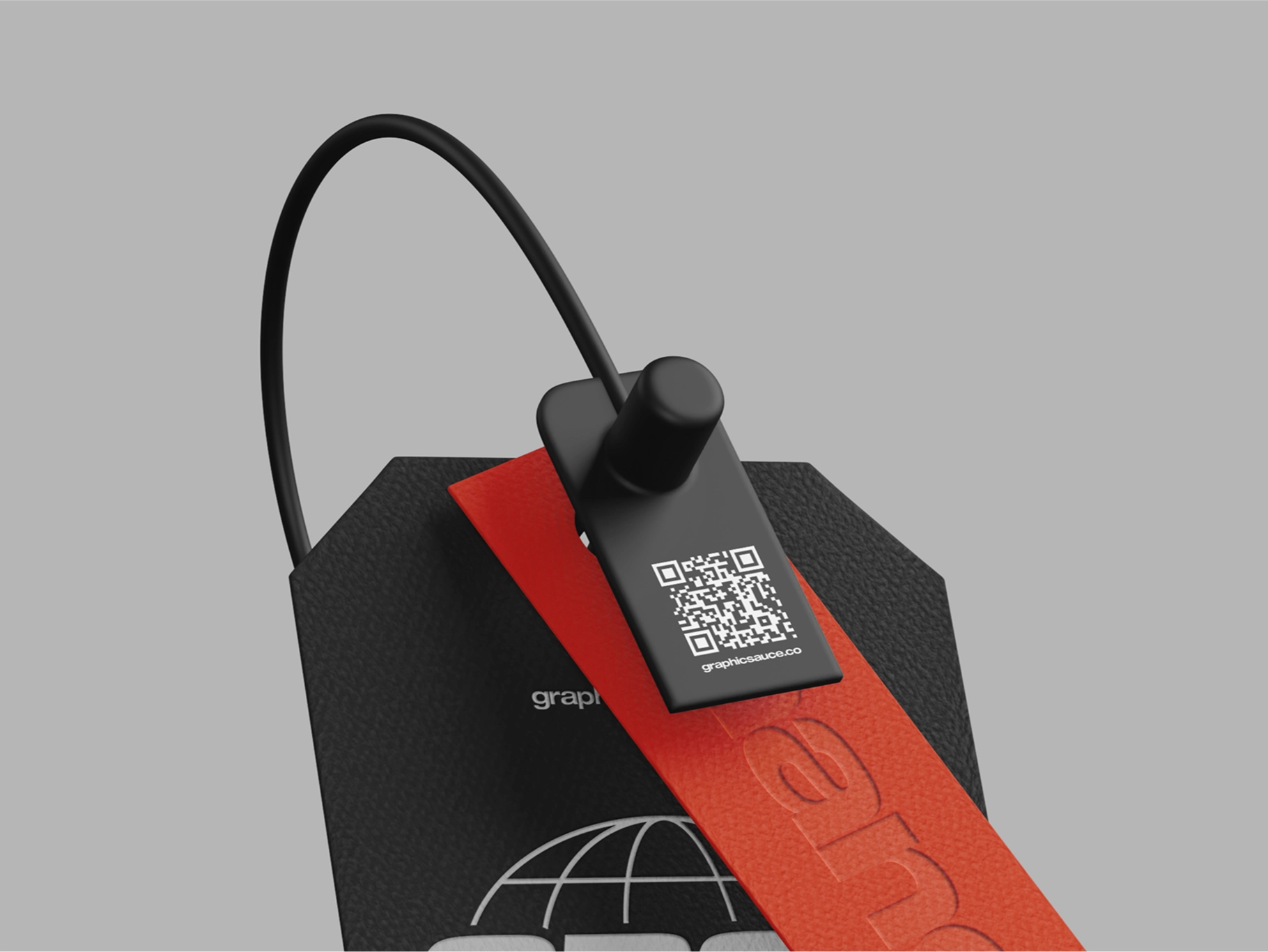 Tag Mockup Half Side View