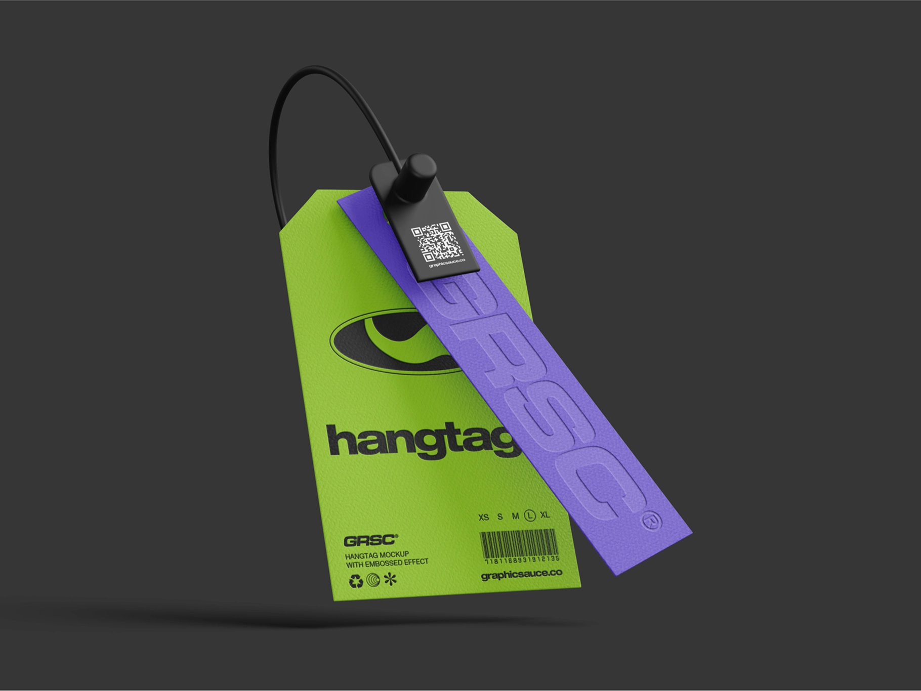 Tag Mockup Half Side View