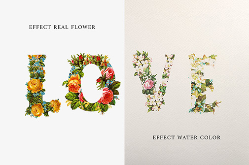 Download Retro watercolor flower SVG font