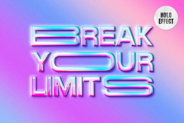 Soft Holographic Text & Logo Effect