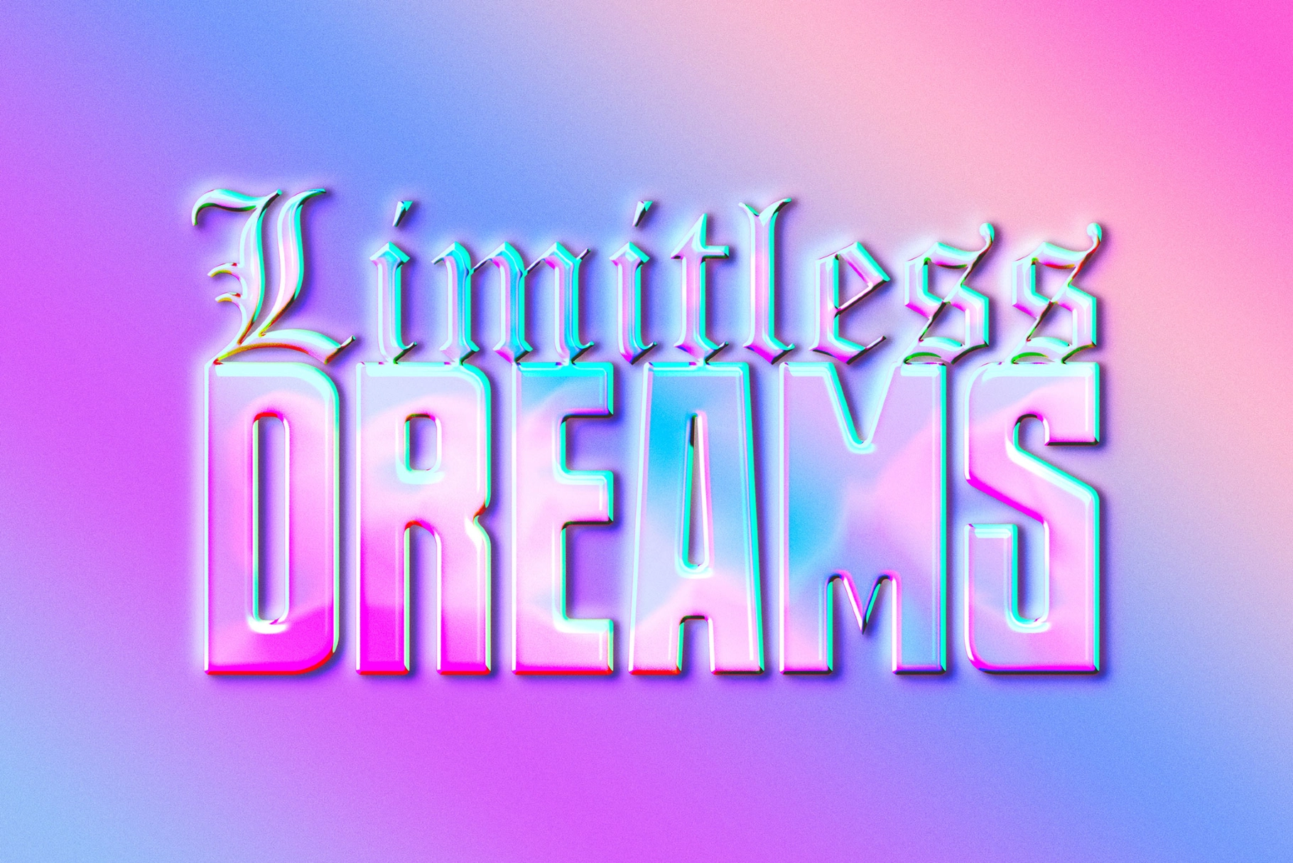 Soft Holographic Text & Logo Effect