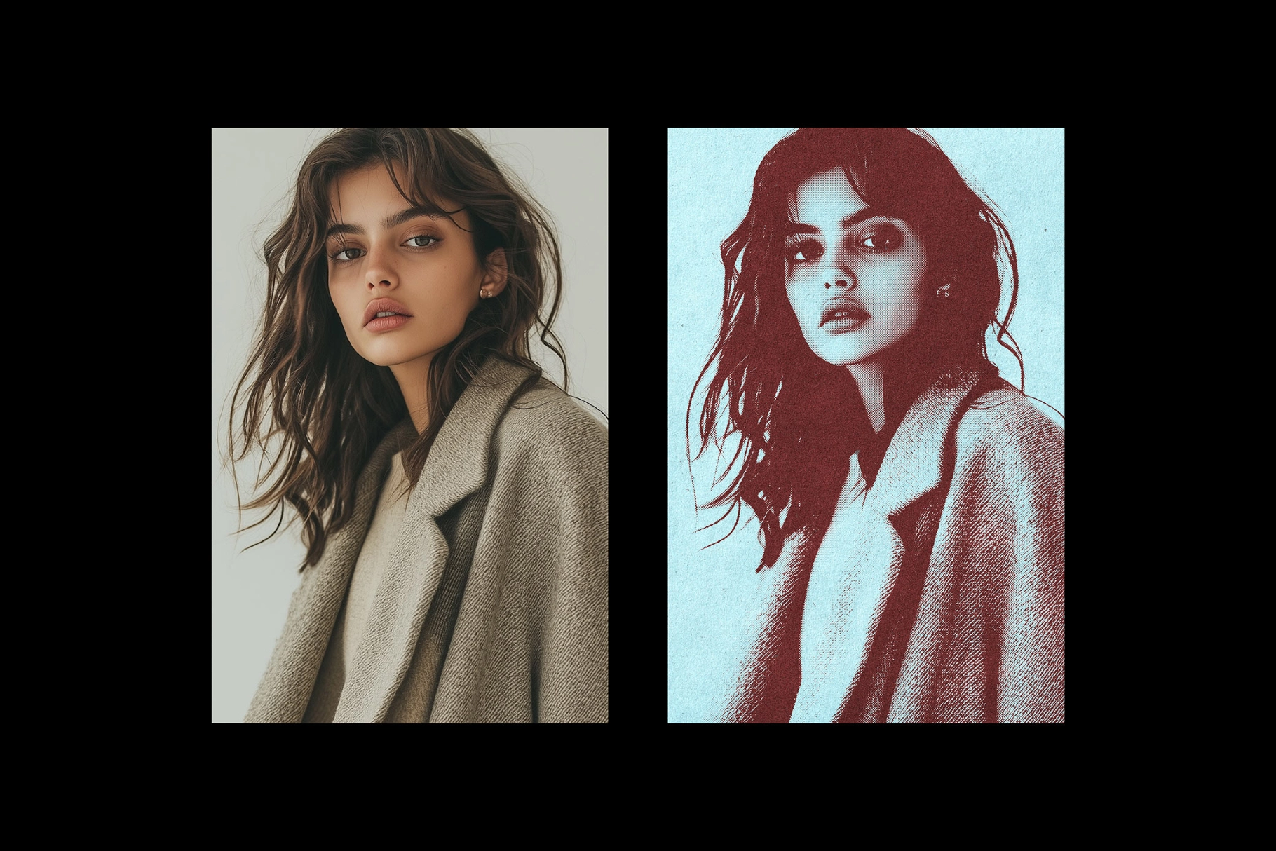 Duotone Halftone Photo Effect