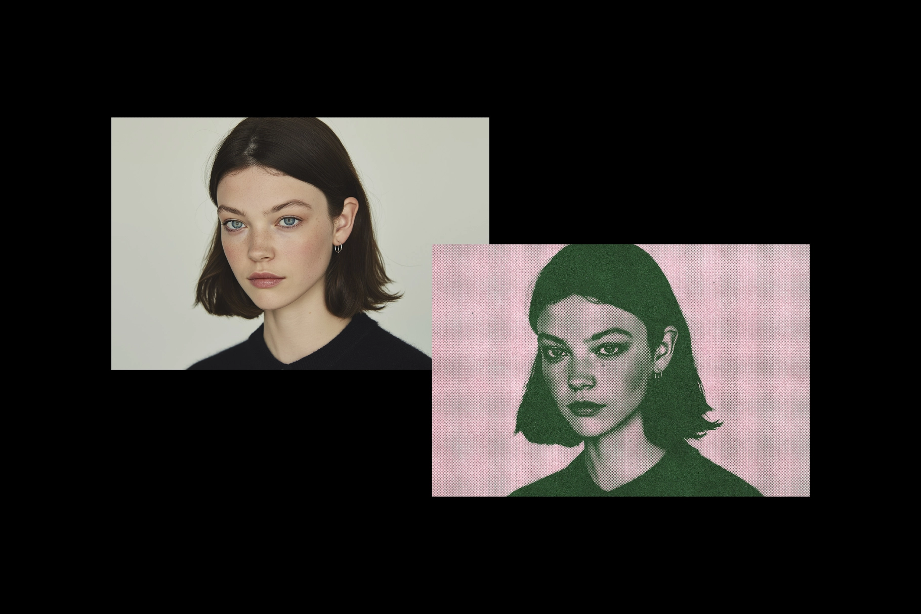 Duotone Halftone Photo Effect