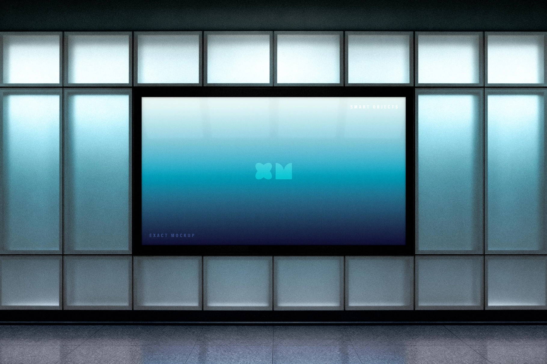Glass Panel Screen Mockup