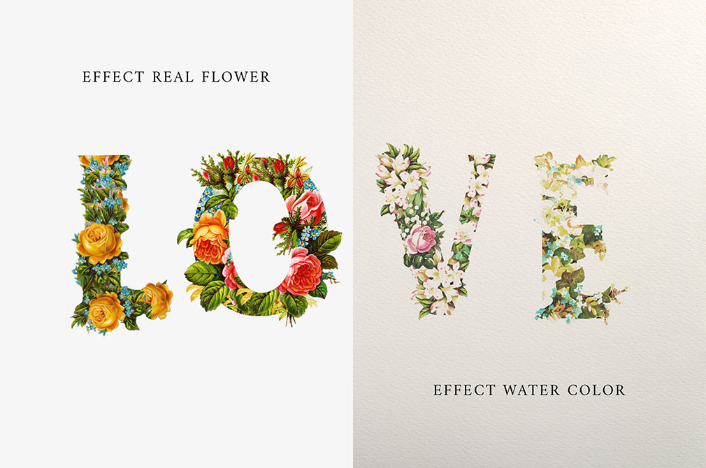 Download Retro watercolor flower SVG font