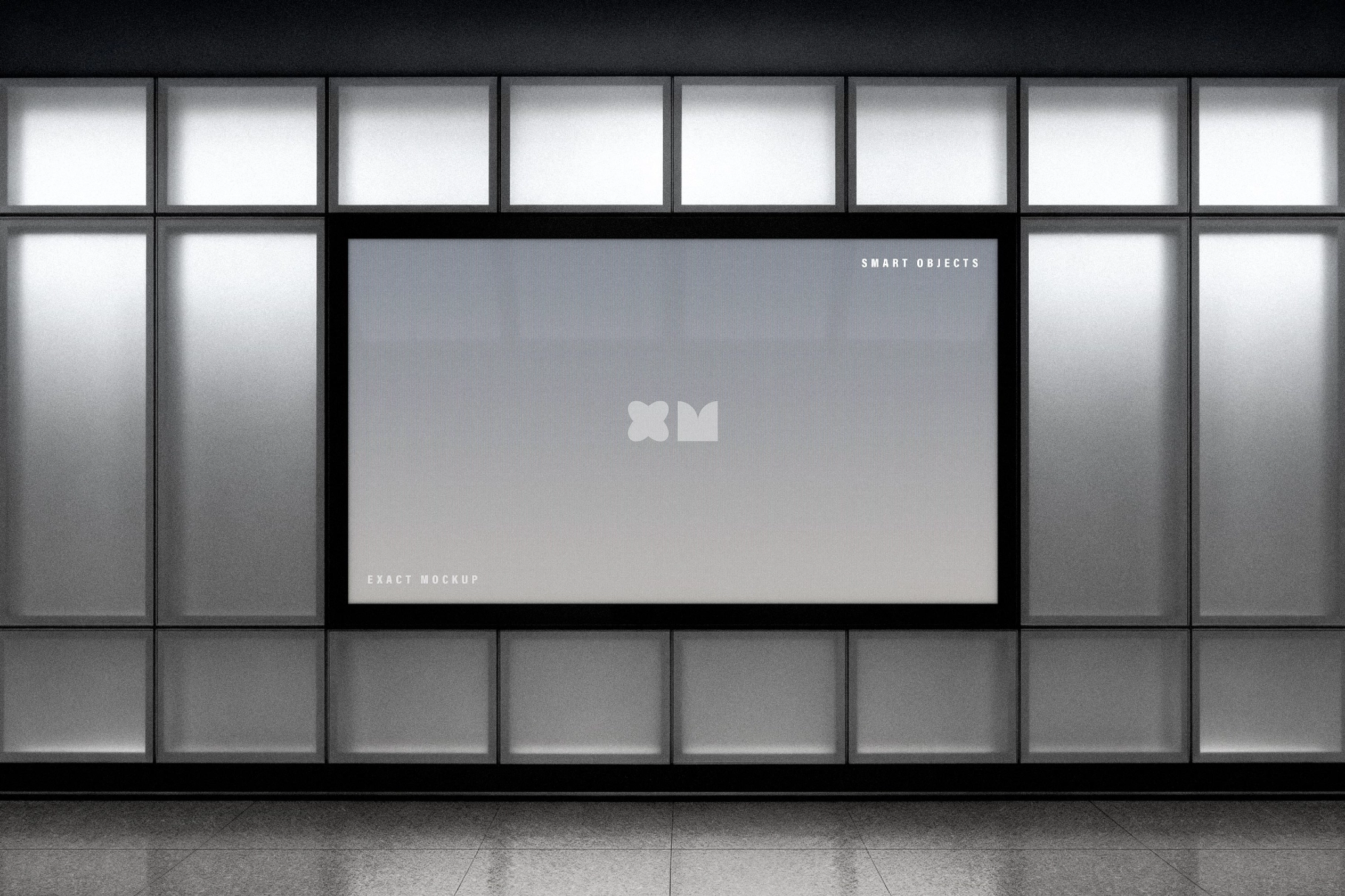 Glass Panel Screen Mockup