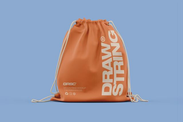 Drawstring Bag Mockup Front View