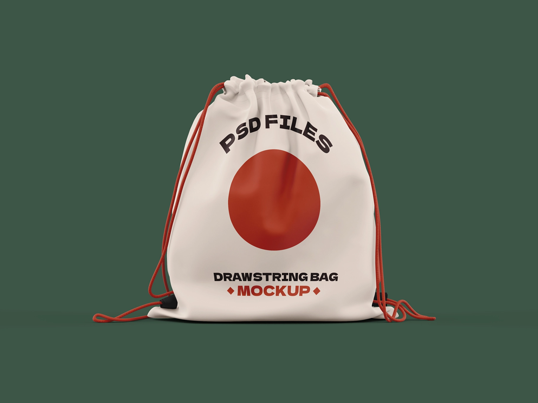 Drawstring Bag Mockup Front View