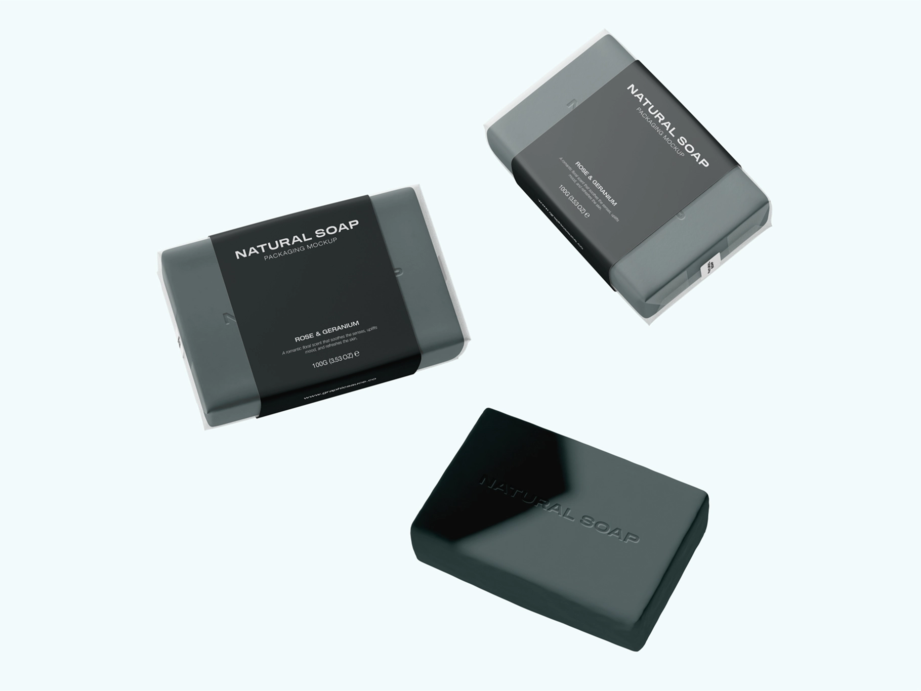 Soap Mockup Flying View