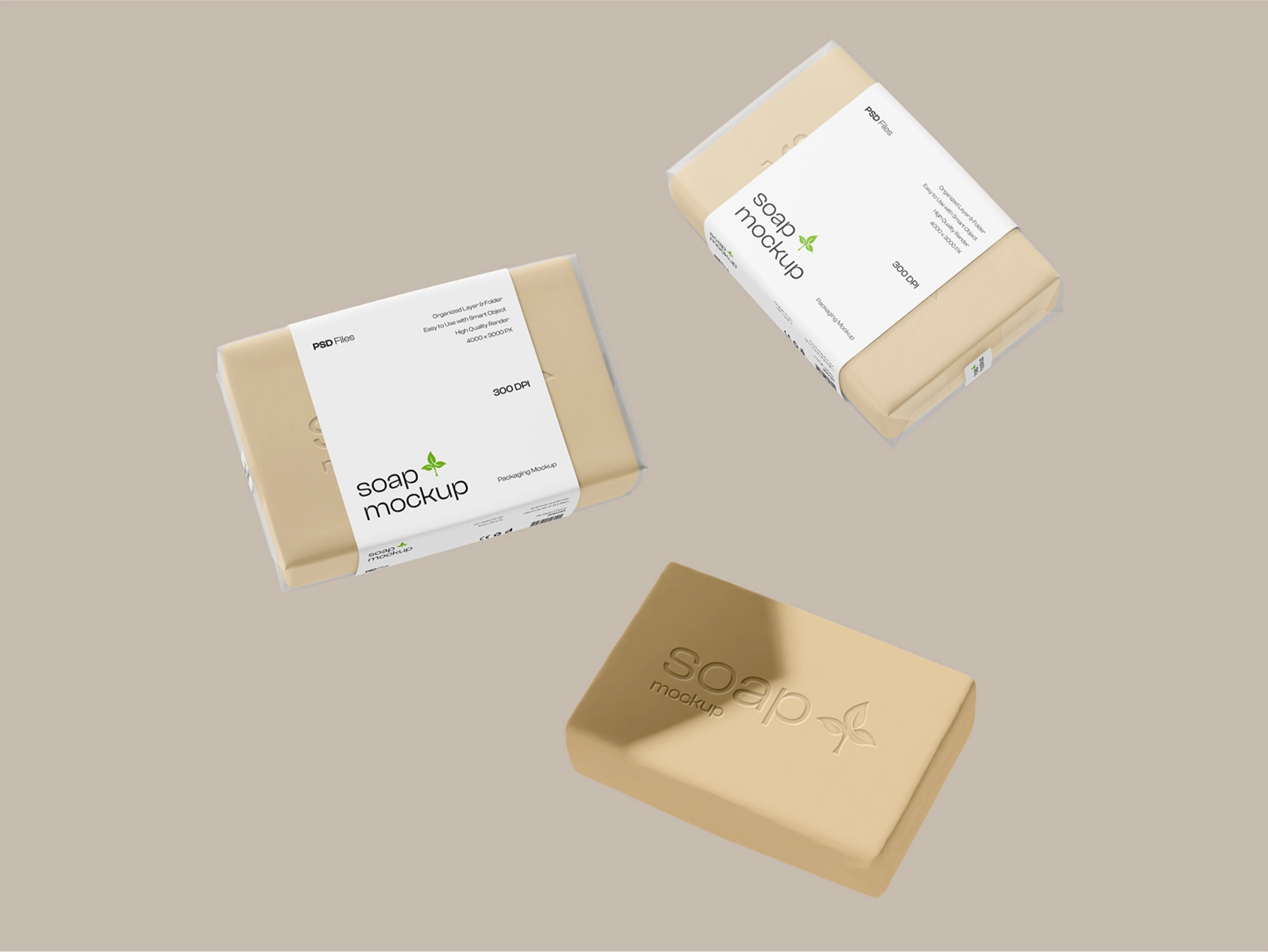 Soap Mockup Flying View