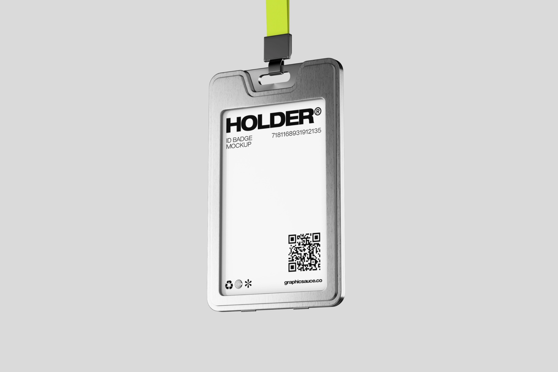 ID Badge Holder Mockup Flying View