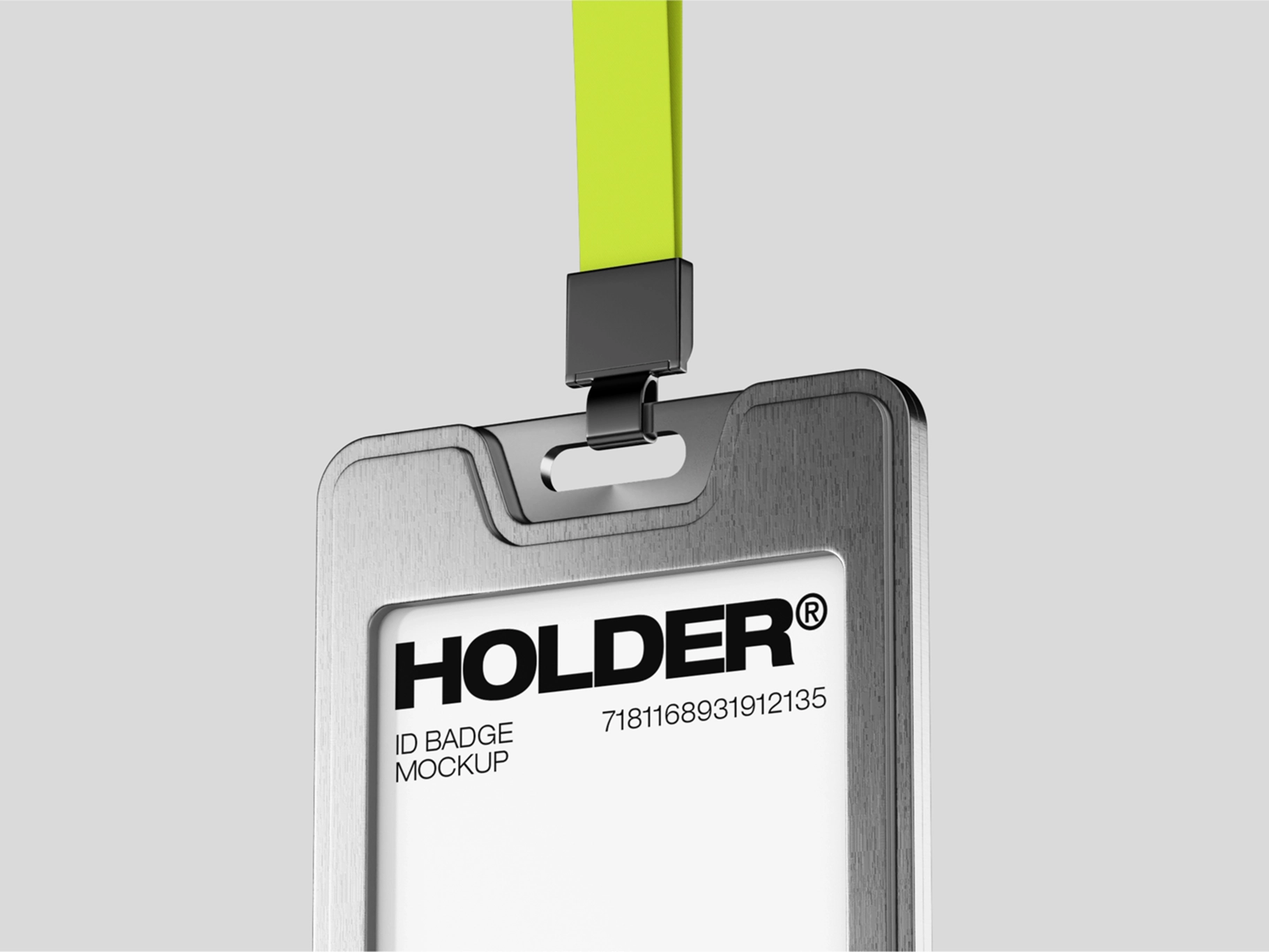 ID Badge Holder Mockup Flying View